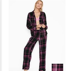 VS Shimmer Flannel Long PJ Set SZ XS